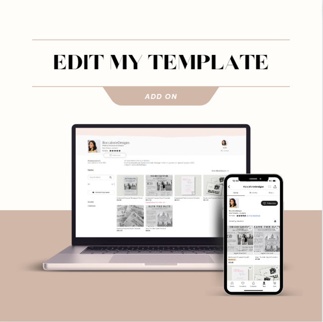 ADD ON - Edit My Template - Etsy
