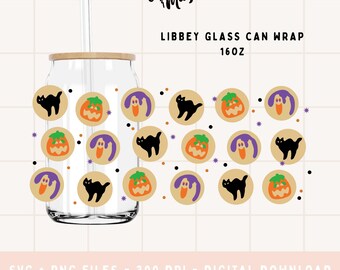Halloween Cookie Libbey Glass Can SVG PNG Cricut Cutout Digital Download