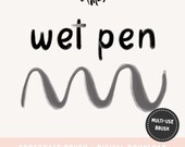 Wet Pen Brush / Procreate Lettering brush / Digital paint brush / iPad lettering