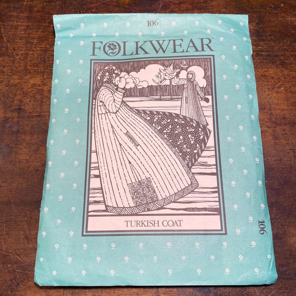 Vintage Folkwear Turkish Coat Sewing Pattern 106 – Uncut Quilted Boot Length Coat Sizes 6-16
