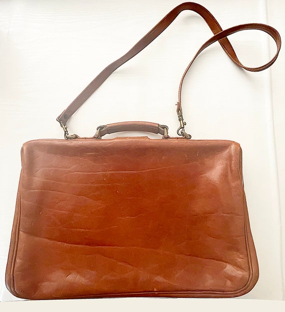 Vintage 1950-1960 Genuine Leather Chestnut Brown … - image 2