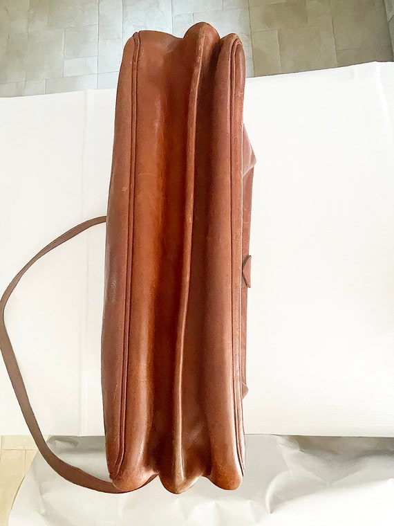 Vintage 1950-1960 Genuine Leather Chestnut Brown … - image 3