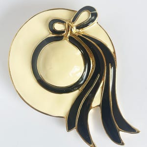 Vintage Trifari Hat Brooch Pin Classic Jewelry Gold Enamel Designer Mom Her Gift