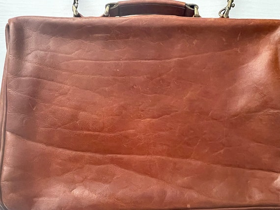 Vintage 1950-1960 Genuine Leather Chestnut Brown … - image 9
