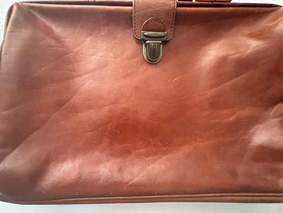 Vintage 1950-1960 Genuine Leather Chestnut Brown … - image 10