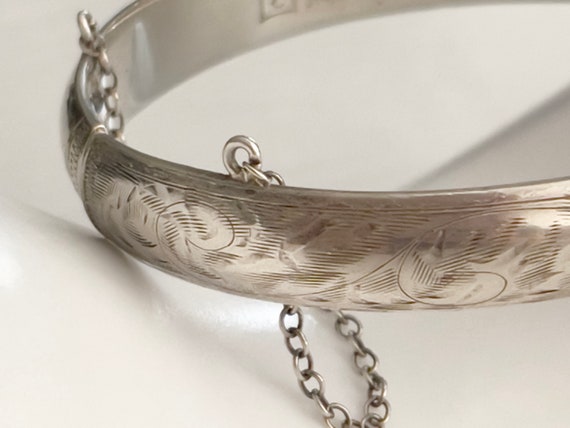 Vintage Sterling Silver Forstner Bangle Bracelet … - image 5