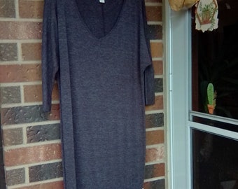 Long Grey Maxi Dress with Beaded Bottom