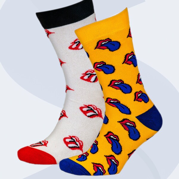 Rolling Stones Socke | popart socke | duftende coole lustige Socken mit bunten Motiven zum Verschenken