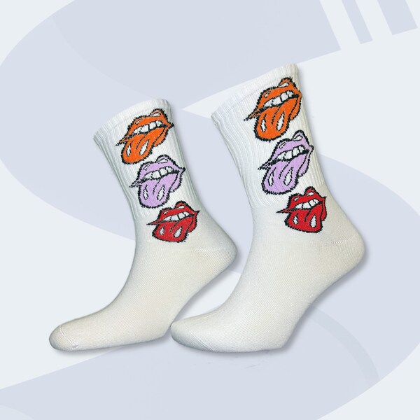 rolling stones socke | Tennissocke | Sneakersocke | duftende coole lustige Socken mit bunten Motiven zum verschenken !