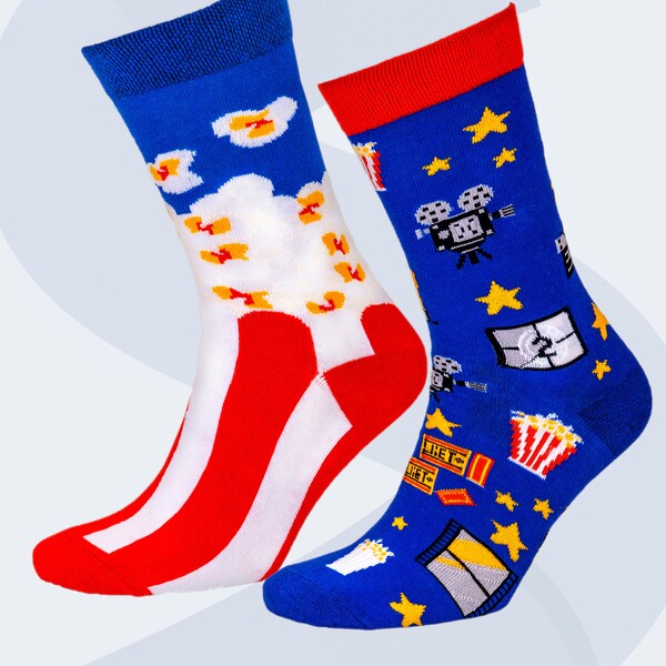 Popcorn Socke | movie night | duftende coole lustige Socken mit bunten Motiven zum Verschenken |