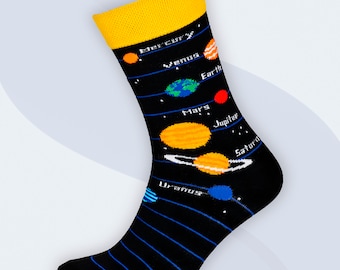 Calcetines planeta | Calcetín espacial | Calcetines perfumados, frescos y divertidos con motivos coloridos para regalar