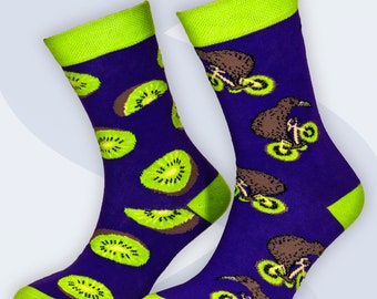 kiwi vogel socke | duftende coole lustige mismatched Socken mit bunten Motiven zum Verschenken |