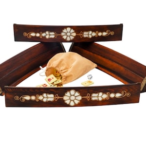 Juego de rummy ovalado de madera personalizado de lujo, juego de Rummikub con soportes elípticos ovalados, regalos personalizables.