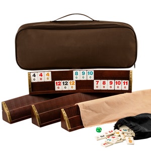Personalized Wooden Oval Rummy Cube Set, Rummikub Game Oval Shaped Elliptic Rummy Racks, Customizable Rummy Set Gifts