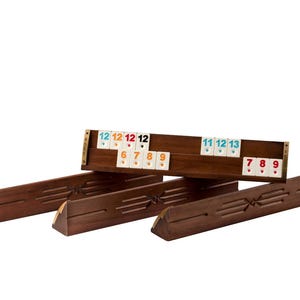 Juego de rummy plano de madera personalizado, juego de rummikub, soportes rectos, juego de rummy personalizable, regalo para un día especial, rummy