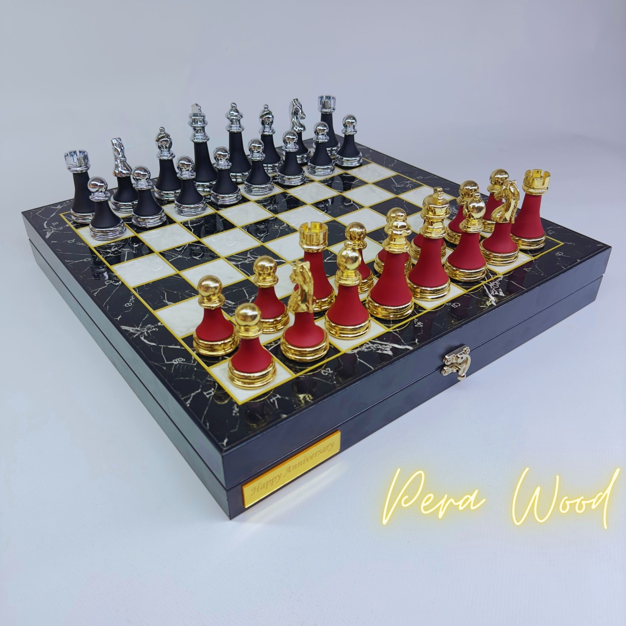 Luxury Wooden Chess Set With Board 6pcs for CNC Router 3D 