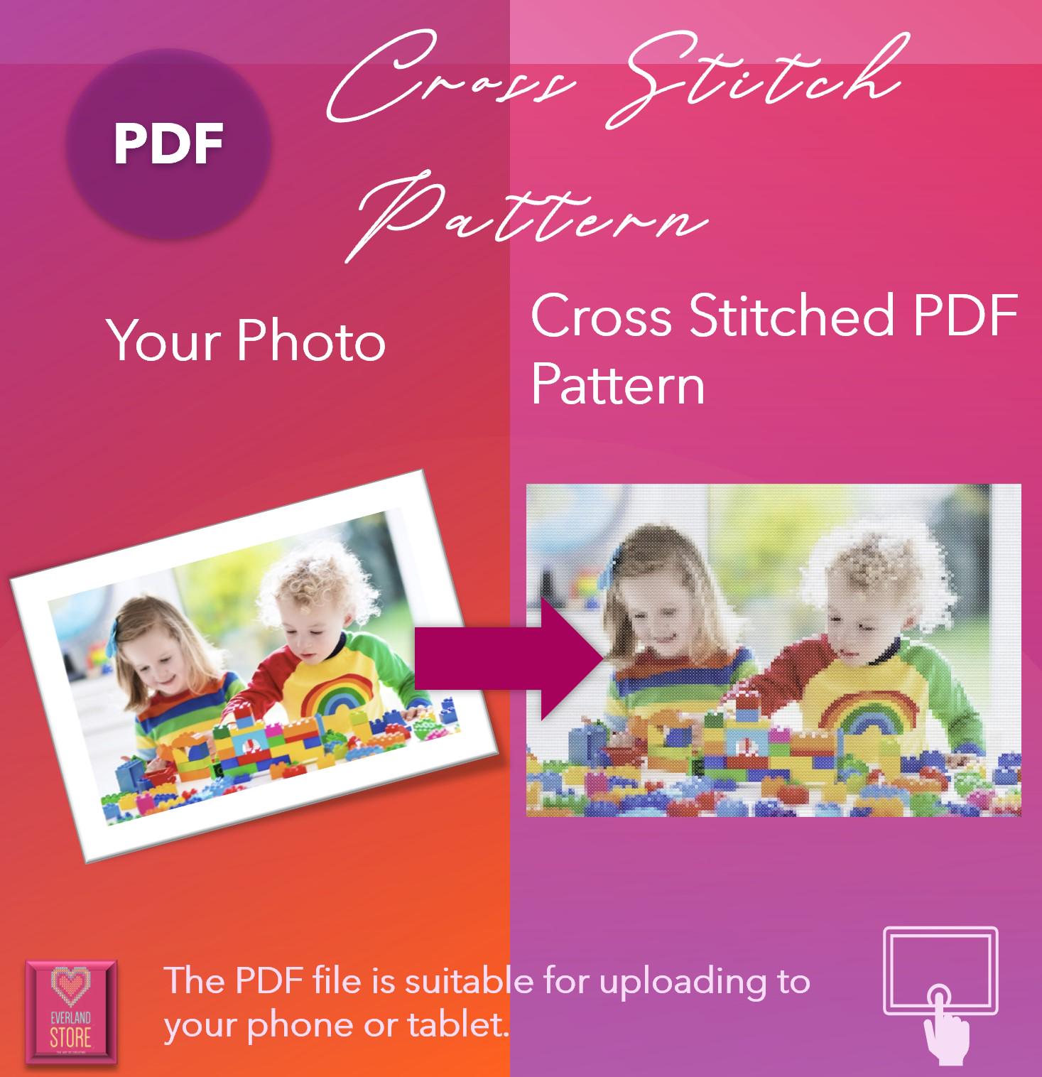 Convert Picture Photo to Stitch Pattern Personalize Cross Stitch
