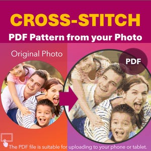 Convert picture photo to stitch Pattern Personalize Cross Stitch Pattern Counted Custom Stitch DIY Stitch