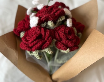 Bouquet de roses au crochet