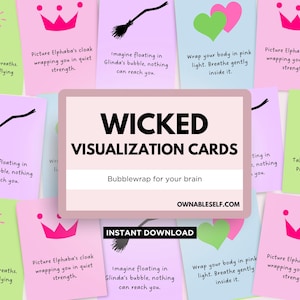 Wicked Visualization Cards, Wicked For Good Movie Cards, Printable Wicked Kids Activity, Unique Gift for Wicked Fan, Wicked Inspired Cards