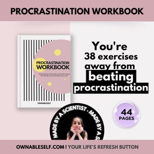 Procrastination Workbook, Get Things Done with ADHD, Procrastination Worksheets, How to Stop Being Lazy, Stop Procrastinating PDF