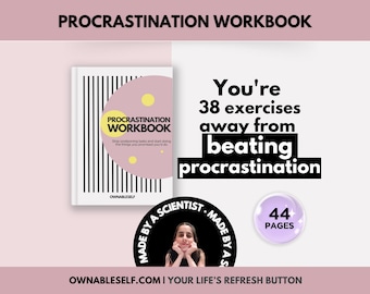 Procrastination Workbook, Get Things Done with ADHD, Procrastination Worksheets, How to Stop Being Lazy, Stop Procrastinating PDF