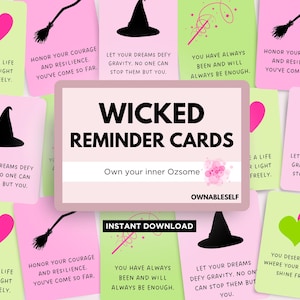 Wicked zachte herinneringen, Wicked bevestigingskaarten, Wicked Movie motiverende kaartspel, zelfzorgcadeau, Wicked Valentines, Wicked Era Cards