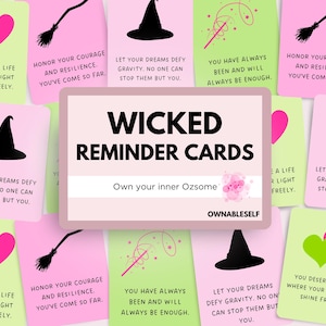 Wicked Gentle Reminders, Wicked Affirmation Cards, Wicked Movie Motivational Deck, Self Care Gift, Wicked Valentines, Wicked Era Cards