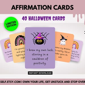 Afirmações de Halloween, Cartões assustadores de Halloween para imprimir, Amor-próprio fofo de Halloween, Sacola de doces ou travessuras para adultos, Citações inspiradoras de Halloween