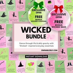 Wicked Bundle, Wicked Bulk Collection, Wicked Halloween Cards, Wicked Era, Wicked Christmas Gift Friend, Wicked Halloween Spooky Printables