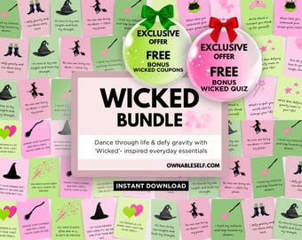 Wicked Bundle, Wicked Bulk Collection, Wicked Halloween Cards, Wicked Era, Wicked Christmas Gift Friend, Wicked Halloween Spooky Printables