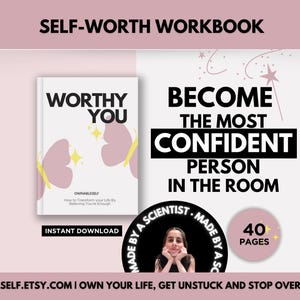 Self Worth Worksheets for Building Self Esteem, Self Love Worksheets PDF, How to Overcome Low Self Worth, Positive Self Talk Worksheet