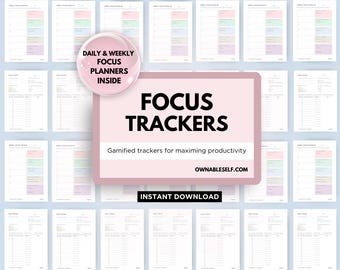 Focus Planner Printable, One Page Productivity Planner, Productive Weekly Check in, Focus for ADHD, Easily Distracted Plan, Time Tracking
