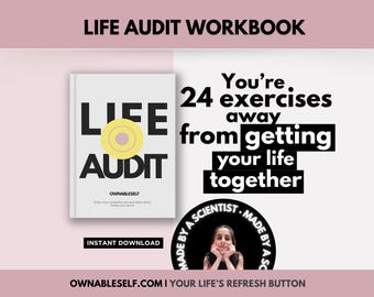 Life Audit Workbook, How to Get your Life Together, Wheel of Life PDF, Lifestyle Change Worksheets, End of Year Reflection, Dream Life