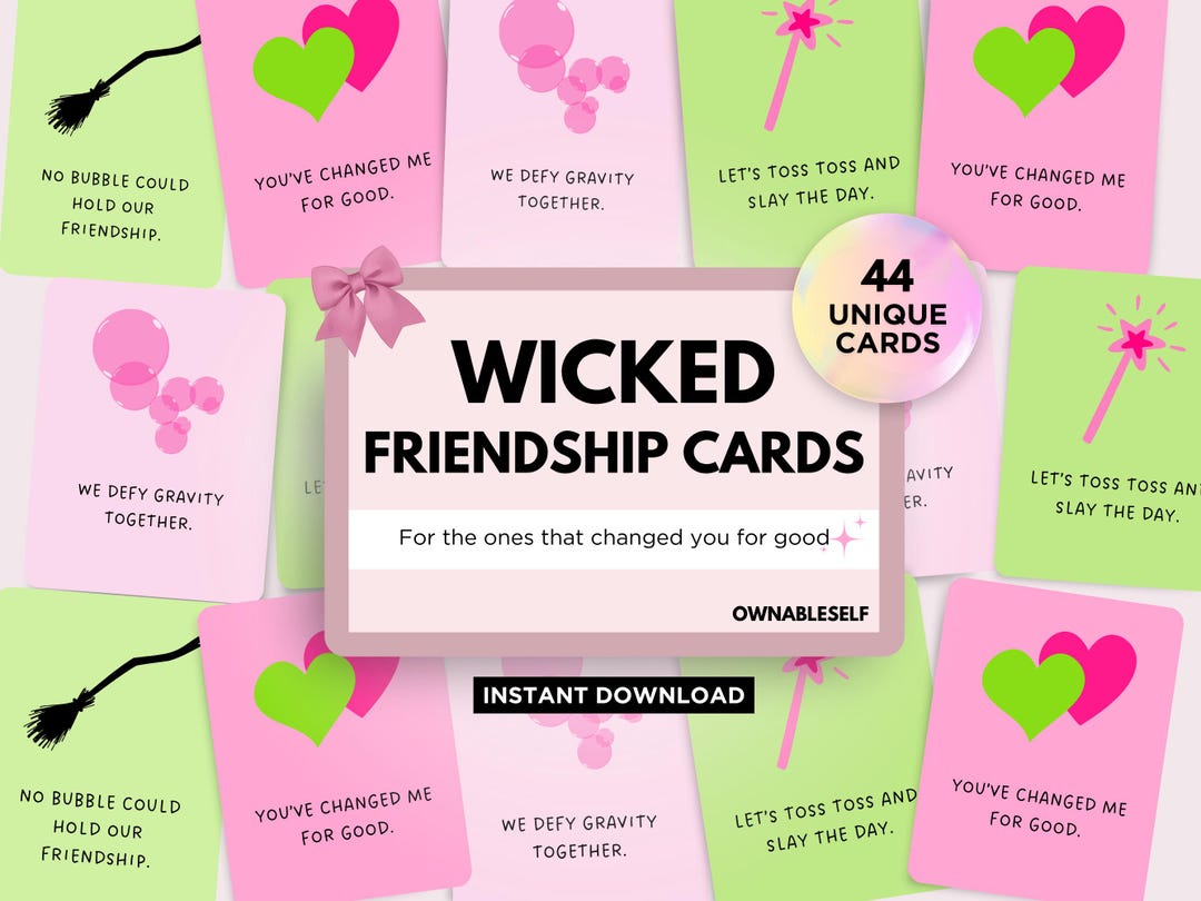 Wicked Friendship Cards, Galentines Gift Printable, Unique Gift for ...