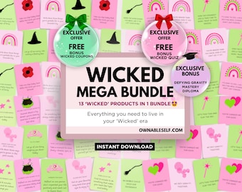 Wicked Mega Bundle, Wicked Collection for Wicked Vibes, Wicked Era Essentials, Printable Wicked Fan Gift, Wicked Graduation Party Activities