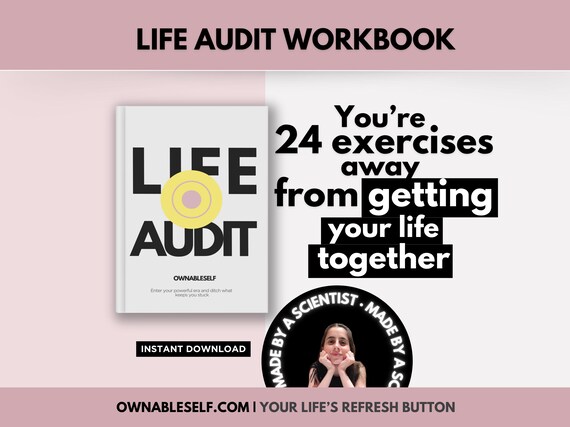 Life Audit Workbook, How to Get your Life Together, Wheel of Life PDF, Lifestyle Change Worksheets, End of Year Reflection, Dream Life