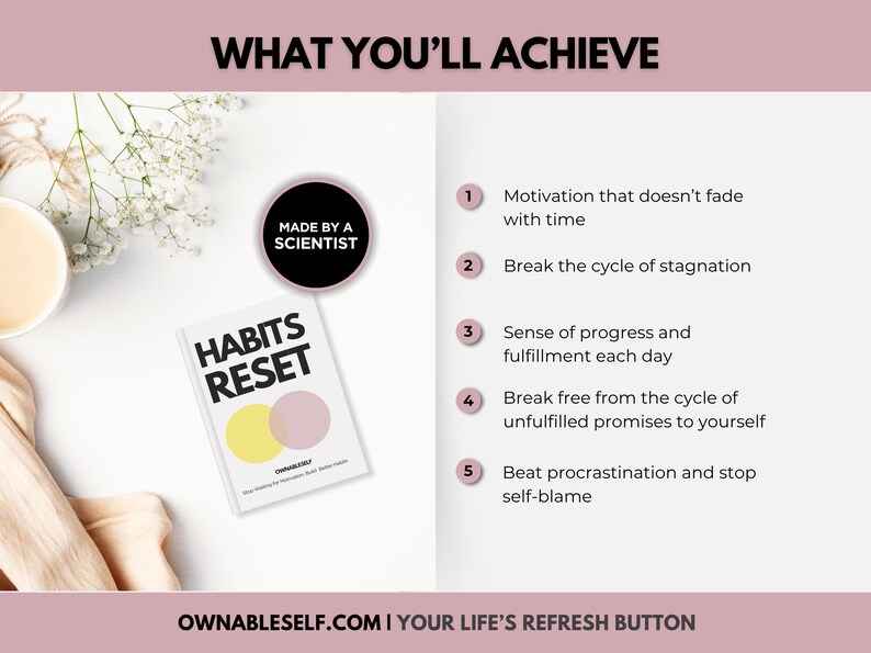 Break bad habits, stay motivated, get unstuck, and use atomic habits worksheets to develop new, lasting routines in just 21 days.