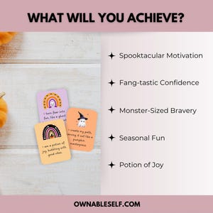 Halloween Affirmation Cards, Summerween Party Printable, Spooky Halloween Cards, Halloween in July, Ghost Halloween Digital Gift image 5