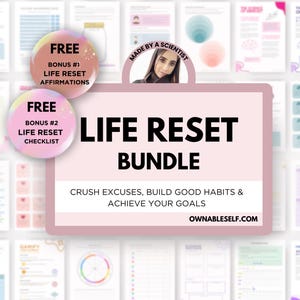 Life Reset Bundle, Reset your Life, How to Change my Life Workbook, How to Believe in Yourself, How to Achieve Goals, Get my Life Together
