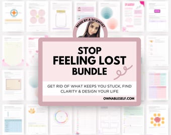 Stop Feeling Lost in Life Bundle, How to get my Life Back on Track, Feeling Behind in Life Worksheets, Find Purpose in Life PDF, Life Design