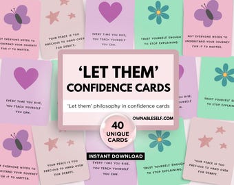 Tarjetas de "Déjalos confiar", Teoría imprimible de "Déjalos", Mentalidad de "Déjalos", Mel Robbins "Déjalos", Frases de "Déjalos", Déjalos, Déjame digital