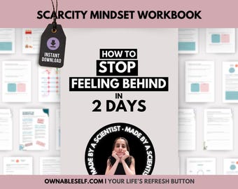 Scarcity Mentality Workbook, Abundance Mentality Worksheets, Overcome Scarcity Thinking, Achieve Financial Freedom, Get Unstuck Workbook