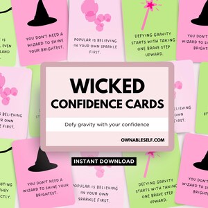 Wicked Confidence Cards, Printable Motivational Cards, Wicked Unique Gift, Wicked Galentines Day, Wicked Quotes Prints, In my Wicked Era image 1