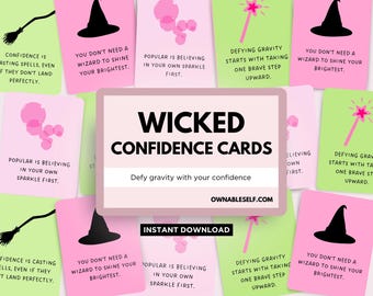 Wicked Confidence Cards, Printable Motivational Cards, Wicked Unique Gift, Wicked Galentines Day, Wicked Quotes Prints, In my Wicked Era