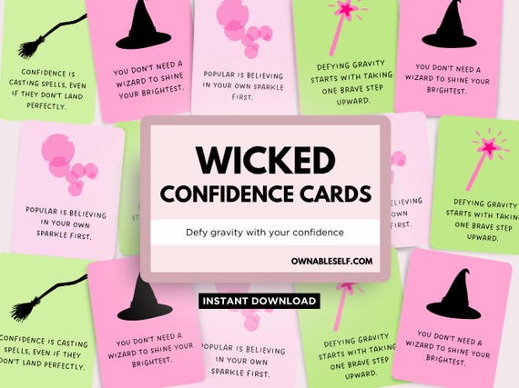 Wicked Confidence Cards, Printable Motivational Cards, Wicked Unique Gift, Wicked Galentines Day, Wicked Quotes Prints, In my Wicked Era