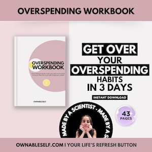 OwnableSelf How to Stop Overspending Workbook, Get Control of Your Finances Worksheets, Shopping Addiction Help, Stop Impulse Buying PDF