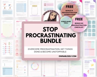 How to Stop Procrastinating, Procrastination PDF, Time Management Exercises, Productivity Tools for Time Management, Journal with Prompts