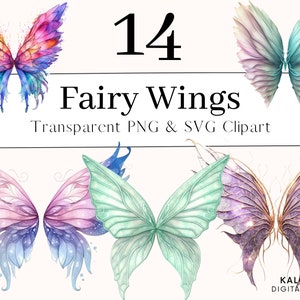 Fairy Wings Clipart Bundle, Fantasy Clipart, Fairy Wings PNG, Sublimation Designs for Tshirts PNG, Fairy Wings Overlay for Photo Editing