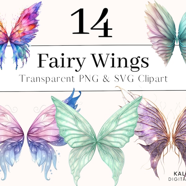 Fairy Wings Clipart Bundle, Fantasy Clipart, Fairy Wings PNG, Sublimation Designs for Tshirts PNG, Fairy Wings Overlay for Photo Editing